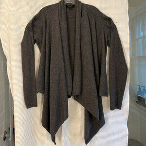 Lord & Taylor 100% Cashmere Open Front Gray Cardigan Raglan Womens Large